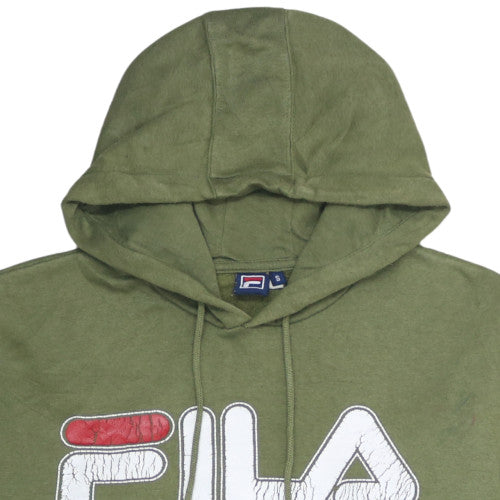 Fila Women’s Green Pullover Hoodie Small Logo Print Casual