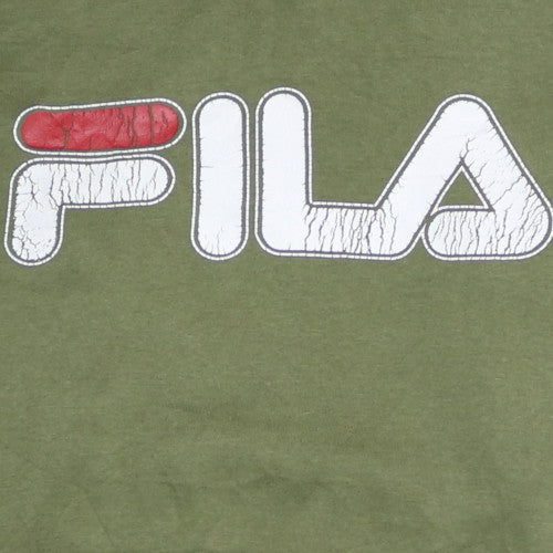 Fila Women’s Green Pullover Hoodie Small Logo Print Casual