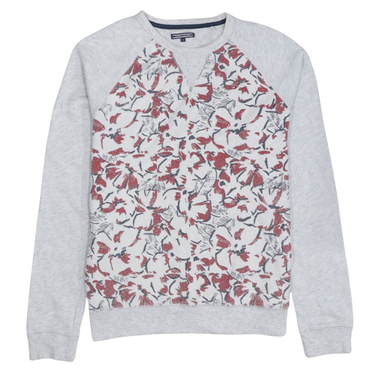 Tommy Hilfiger Men's Grey Floral Crew Neck Sweatshirt Size L