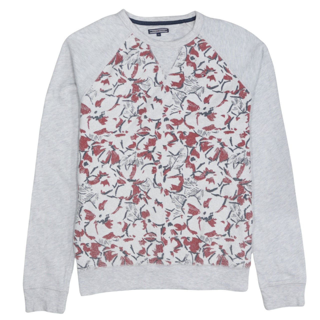 Tommy Hilfiger Men's Grey Floral Crew Neck Sweatshirt Size L