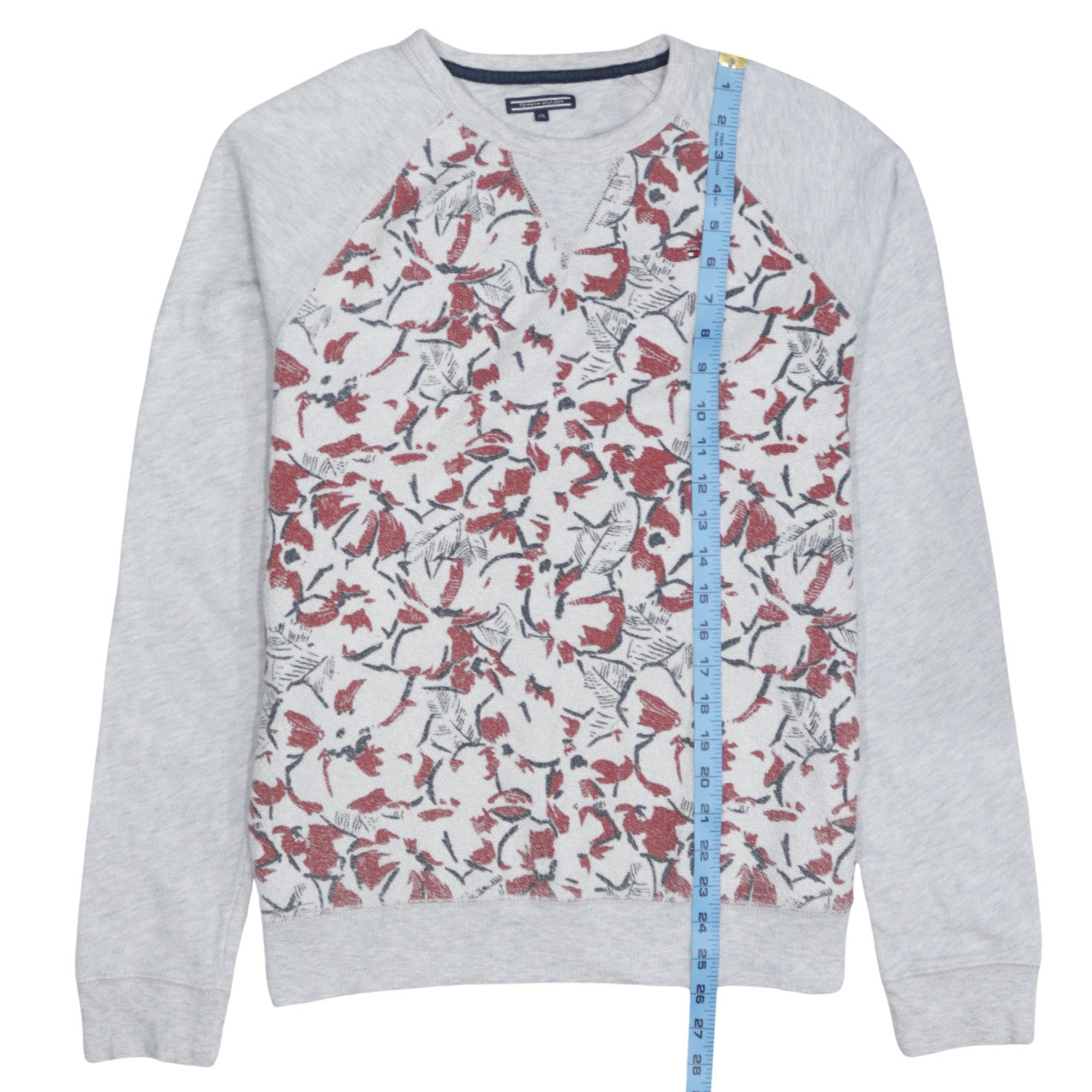 Tommy Hilfiger Men's Grey Floral Crew Neck Sweatshirt Size L