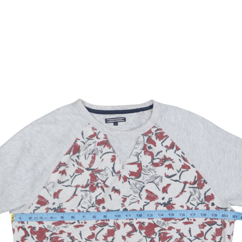 Tommy Hilfiger Men's Grey Floral Crew Neck Sweatshirt Size L