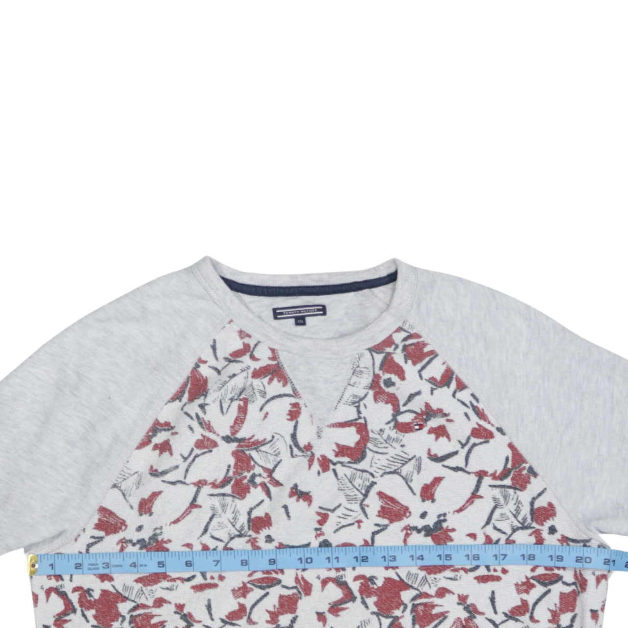 Tommy Hilfiger Men's Grey Floral Crew Neck Sweatshirt Size L