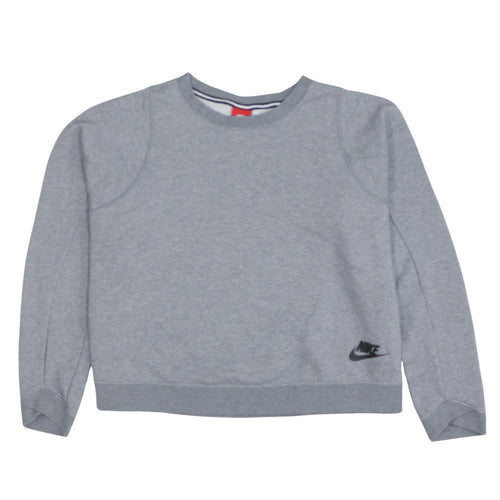 Nike Womens Grey Crew Neck Pullover Sweatshirt Size L