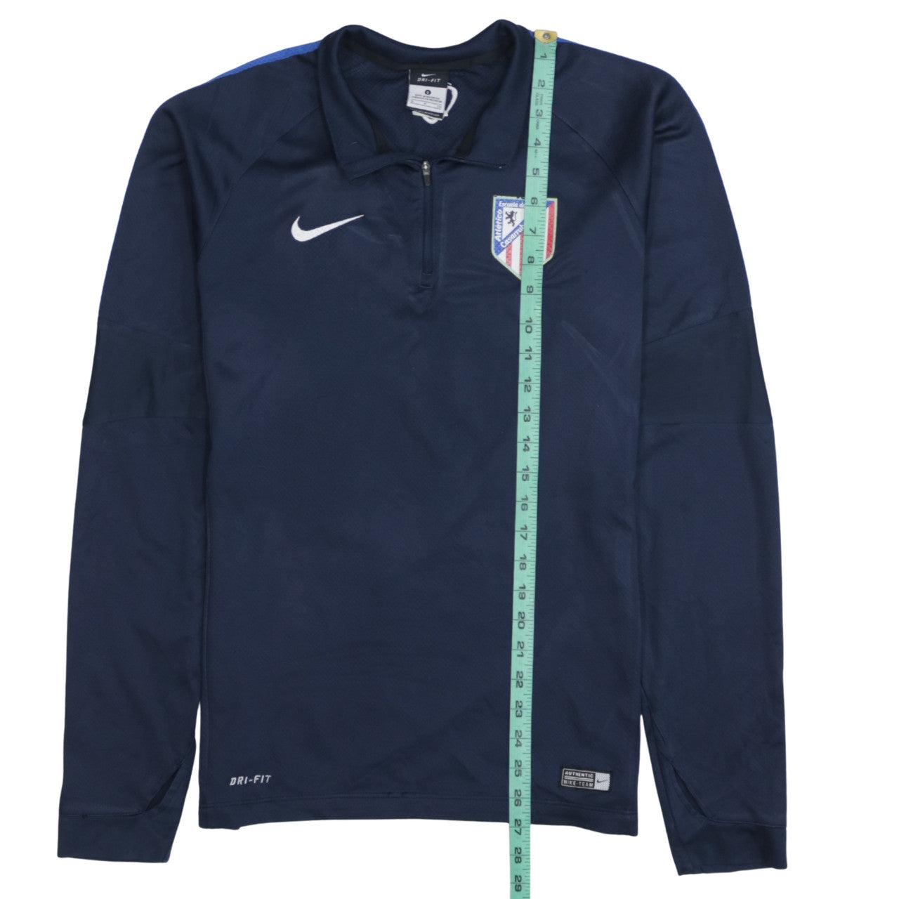 Nike Men Blue Dri-Fit 1/4 Zip Football Training Top Size S