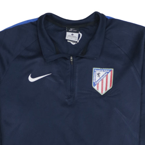 Nike Men Blue Dri-Fit 1/4 Zip Football Training Top Size S