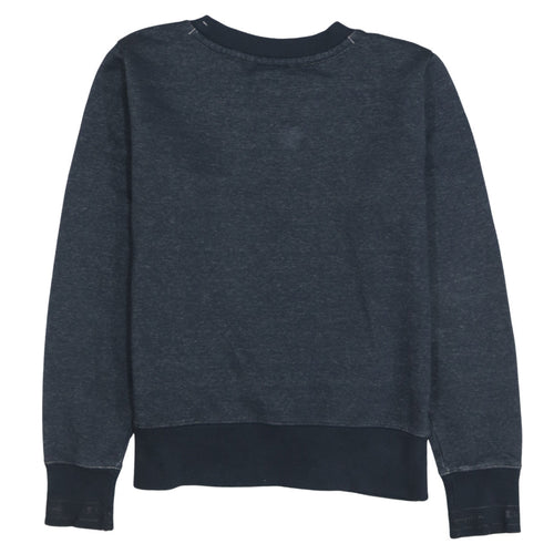 Champion Womens Navy Blue Small Pullover Sweatshirt Logo Crew Neck