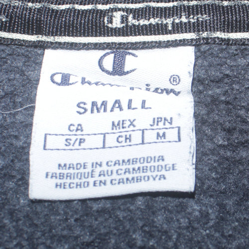 Champion Womens Navy Blue Small Pullover Sweatshirt Logo Crew Neck