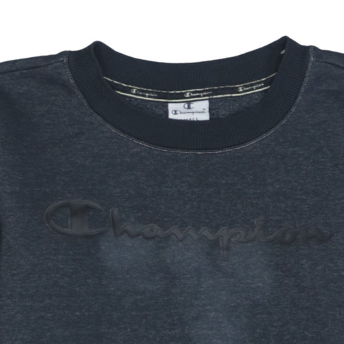 Champion Womens Navy Blue Small Pullover Sweatshirt Logo Crew Neck