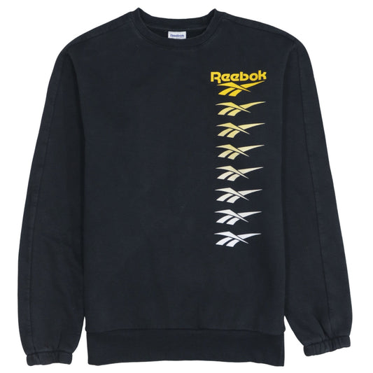 Reebok Men’s Black Graphic Logo Pullover Sweatshirt Size L