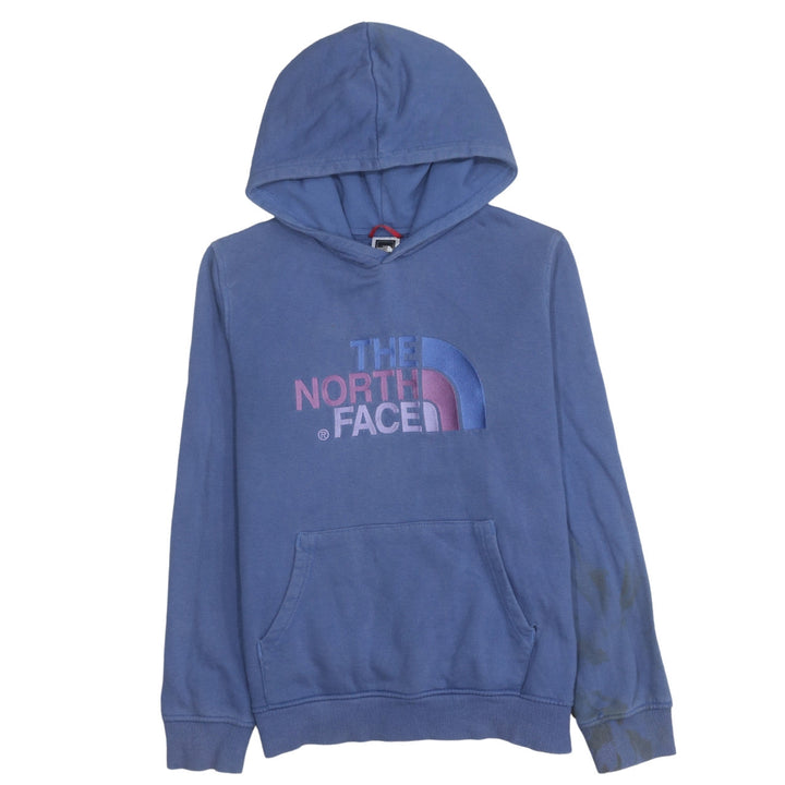 The North Face Girls Blue Pullover Hoodie L Youth Cotton Logo Jumper
