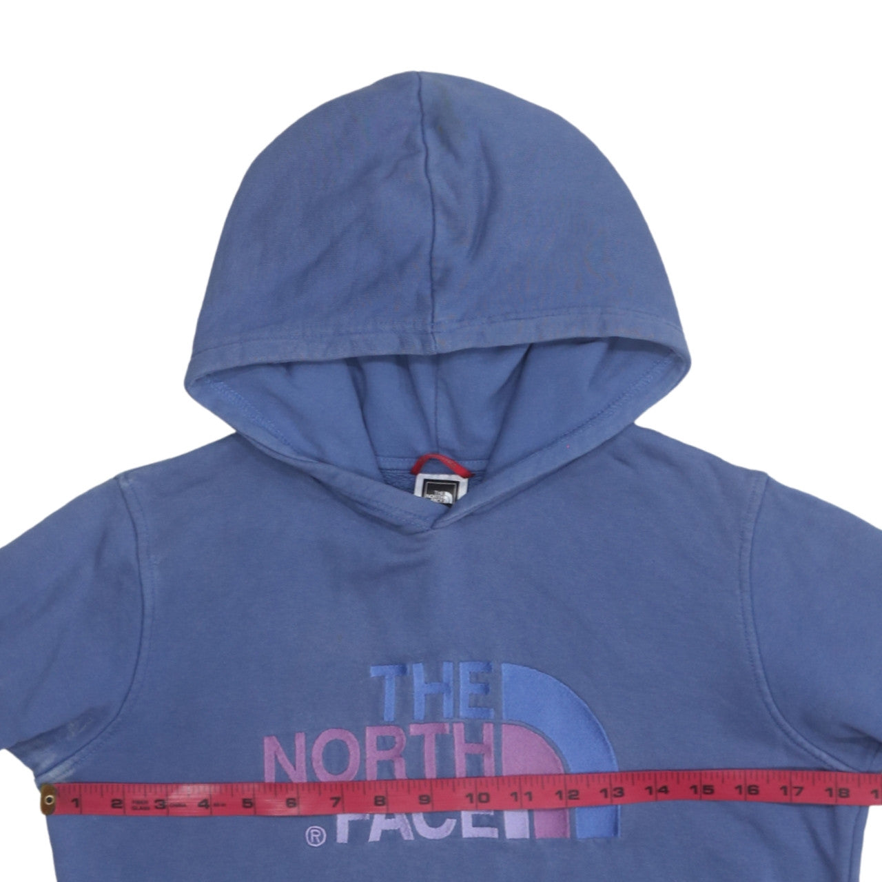 The North Face Girls Blue Pullover Hoodie L Youth Cotton Logo Jumper