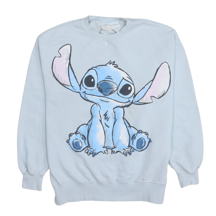ZARA Girls Blue Stitch Disney Sweatshirt 13-14 Years Pullover Crew Neck
