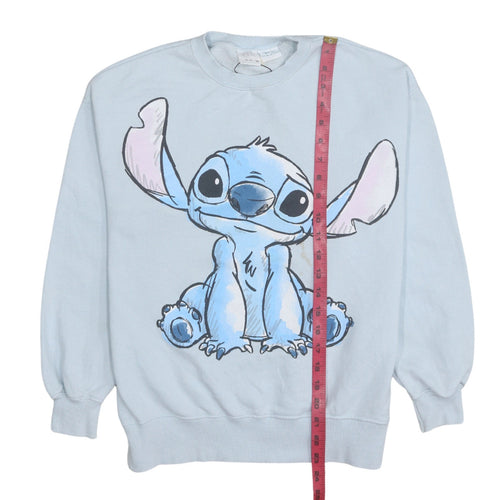 ZARA Girls Blue Stitch Disney Sweatshirt 13-14 Years Pullover Crew Neck