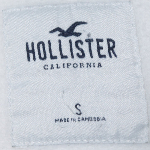Hollister Men White Crew Neck Logo Pullover Sweatshirt S