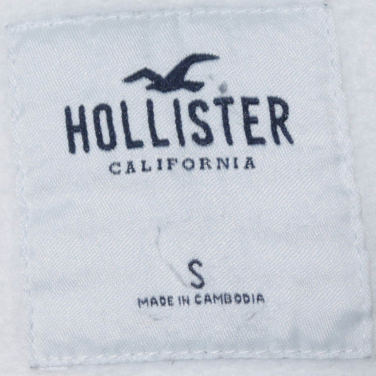 Hollister Men White Crew Neck Logo Pullover Sweatshirt S