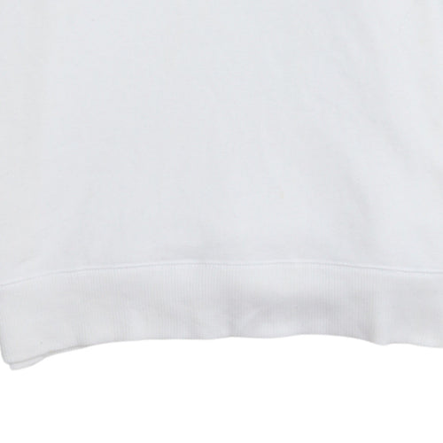 Hollister Men White Crew Neck Logo Pullover Sweatshirt S