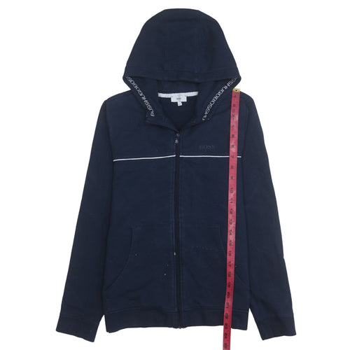 Hugo Boss Womens Navy Blue Size 14 Full Zip Hoodie Sweatshirt