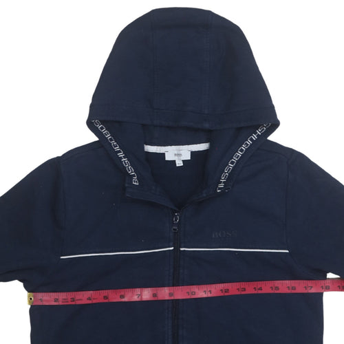 Hugo Boss Womens Navy Blue Size 14 Full Zip Hoodie Sweatshirt