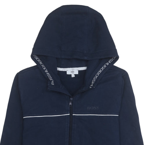 Hugo Boss Womens Navy Blue Size 14 Full Zip Hoodie Sweatshirt