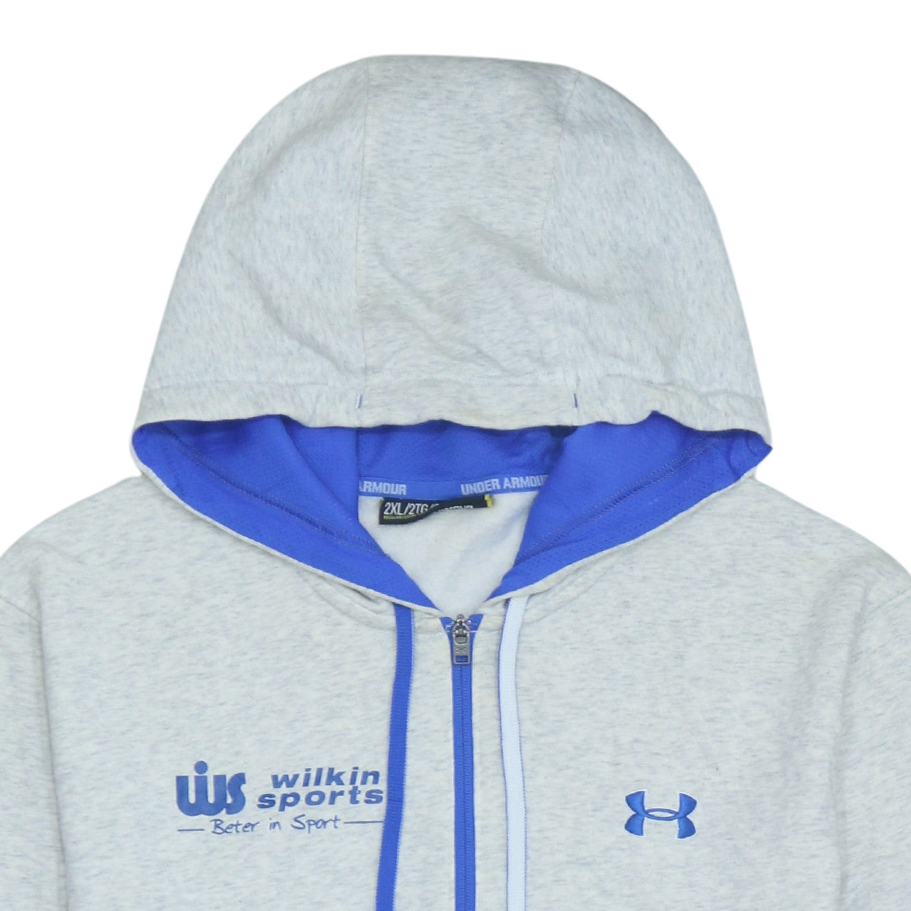 Under Armour Men's Grey Full Zip Hoodie 2XL Regular Fit Sportswear