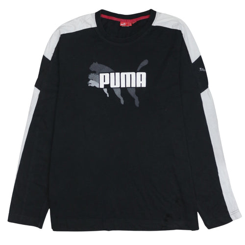Puma Men's Black Long Sleeve Logo Sports T-Shirt Size L
