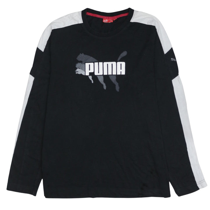 Puma Men's Black Long Sleeve Logo Sports T-Shirt Size L
