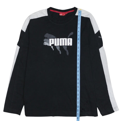 Puma Men's Black Long Sleeve Logo Sports T-Shirt Size L