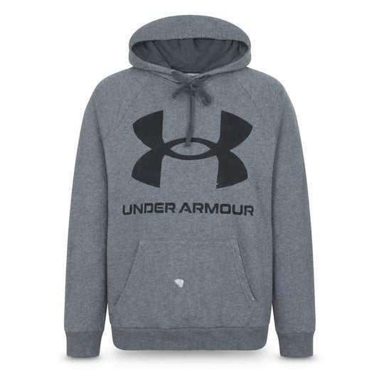 Front view of Under Armour Men's Grey XL Pullover Hoodie Sports Fleece
