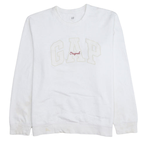 GAP Men’s White XL Logo Crew Neck Pullover Sweatshirt