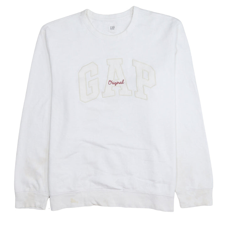 GAP Men’s White XL Logo Crew Neck Pullover Sweatshirt