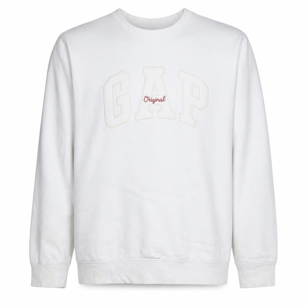 Gap Men’s White XL Logo Crew Neck Pullover Sweatshirt