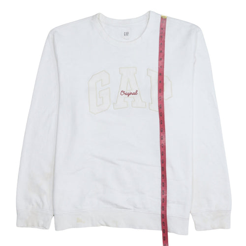 GAP Men’s White XL Logo Crew Neck Pullover Sweatshirt