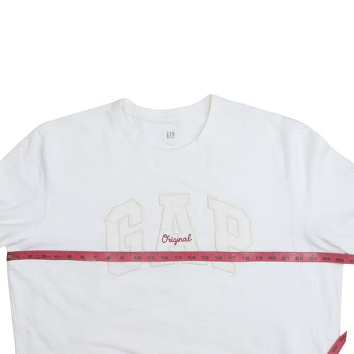 GAP Men’s White XL Logo Crew Neck Pullover Sweatshirt