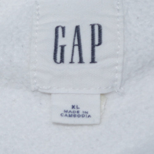 GAP Men’s White XL Logo Crew Neck Pullover Sweatshirt