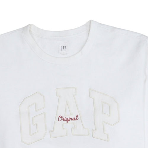 GAP Men’s White XL Logo Crew Neck Pullover Sweatshirt