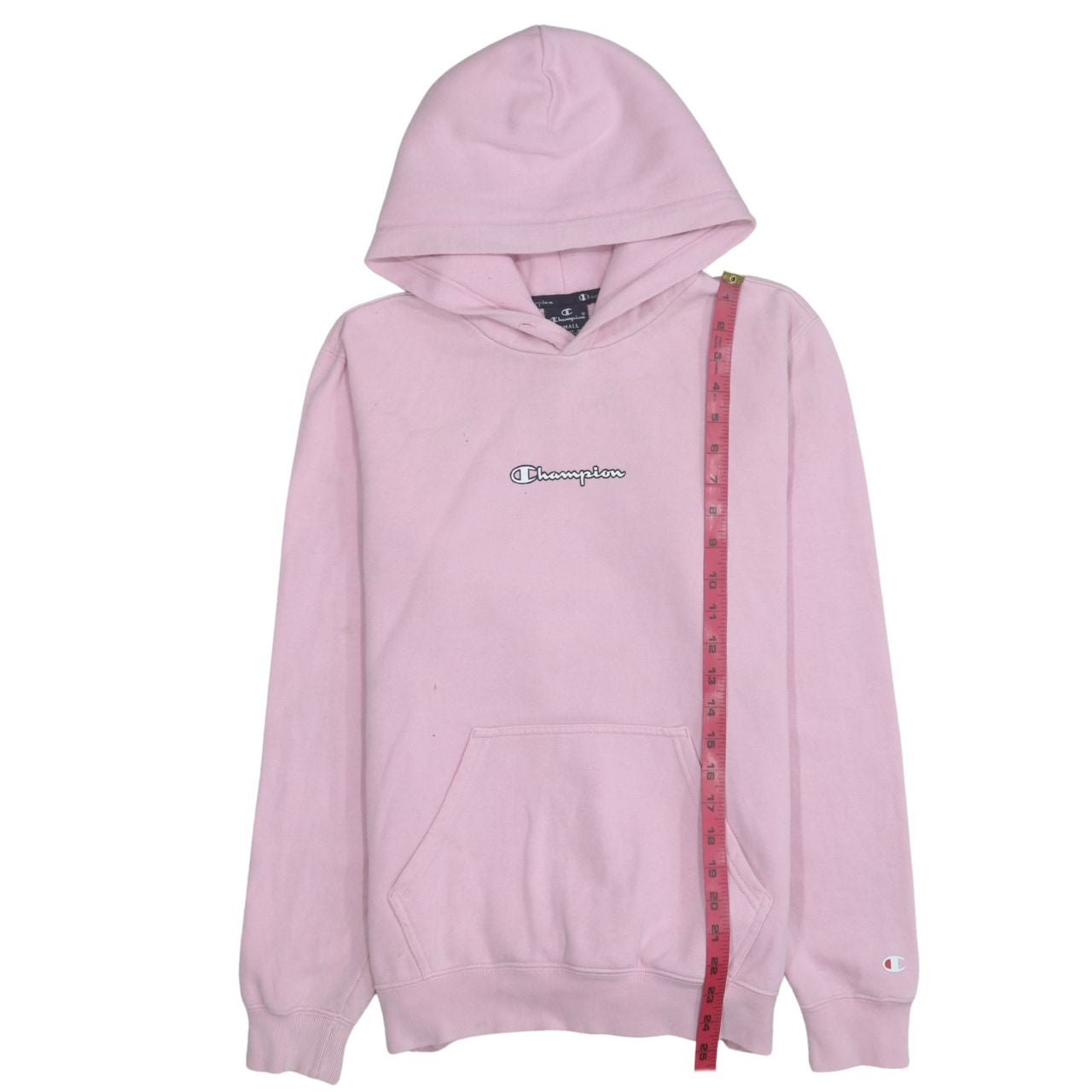 Champion Women's Pink Pullover Hoodie Small Cotton Blend Logo Sweatshirt