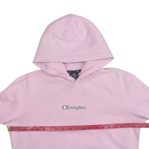 Champion Women's Pink Pullover Hoodie Small Cotton Blend Logo Sweatshirt