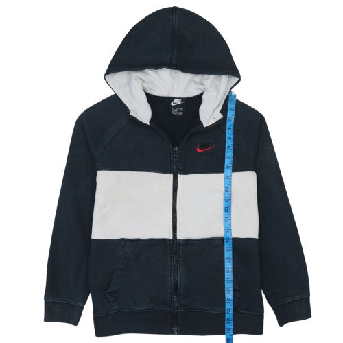 Nike Boys Black and White Full Zip Hoodie XL 158-170cm Logo Hooded Sweatshirt