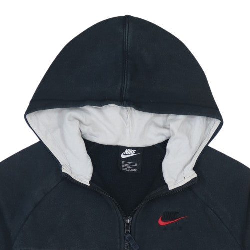 Nike Boys Black and White Full Zip Hoodie XL 158-170cm Logo Hooded Sweatshirt