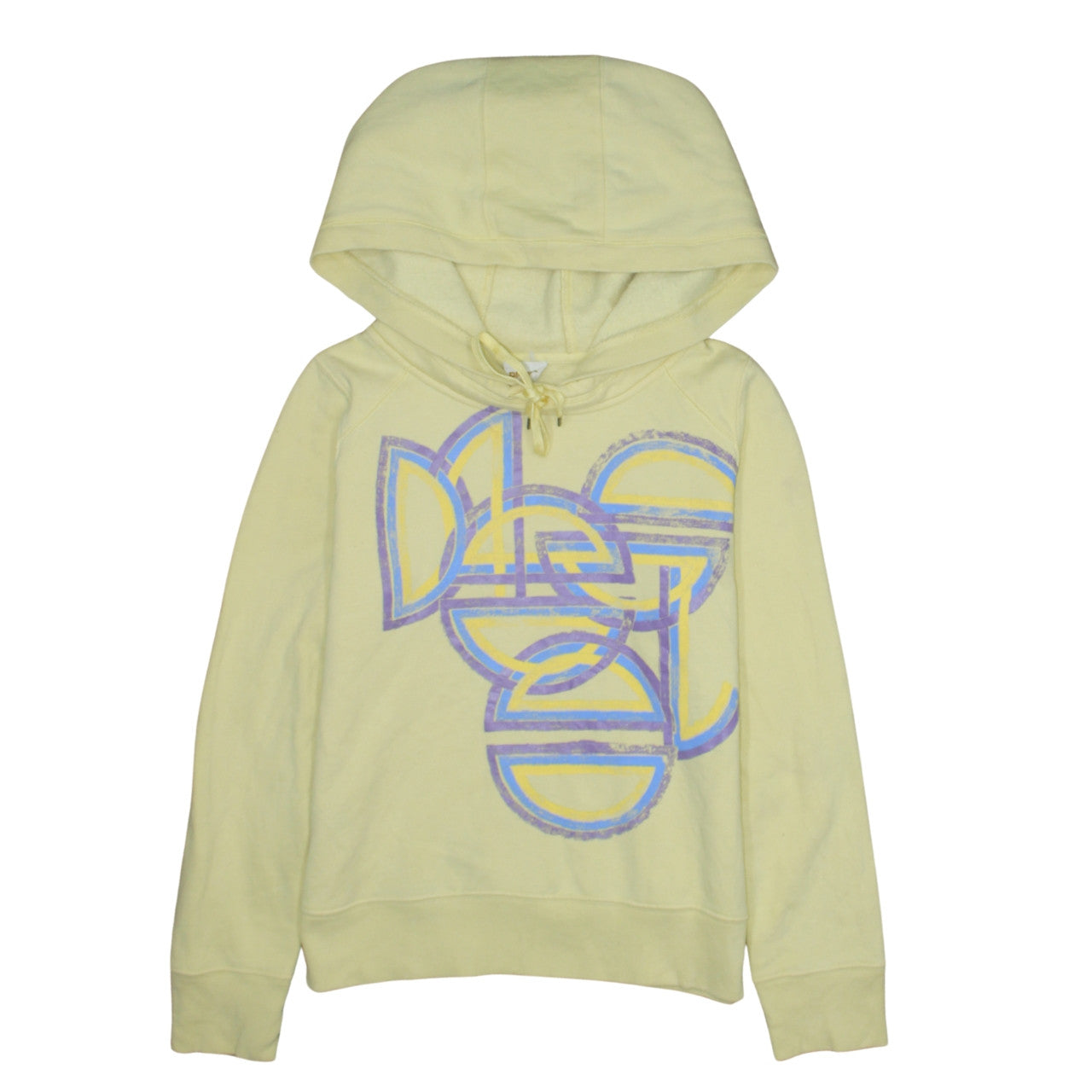 Diesel Men's Yellow Pullover Hoodie Size M Graphic Print