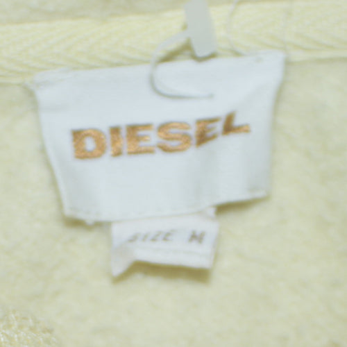 Diesel Men's Yellow Pullover Hoodie Size M Graphic Print