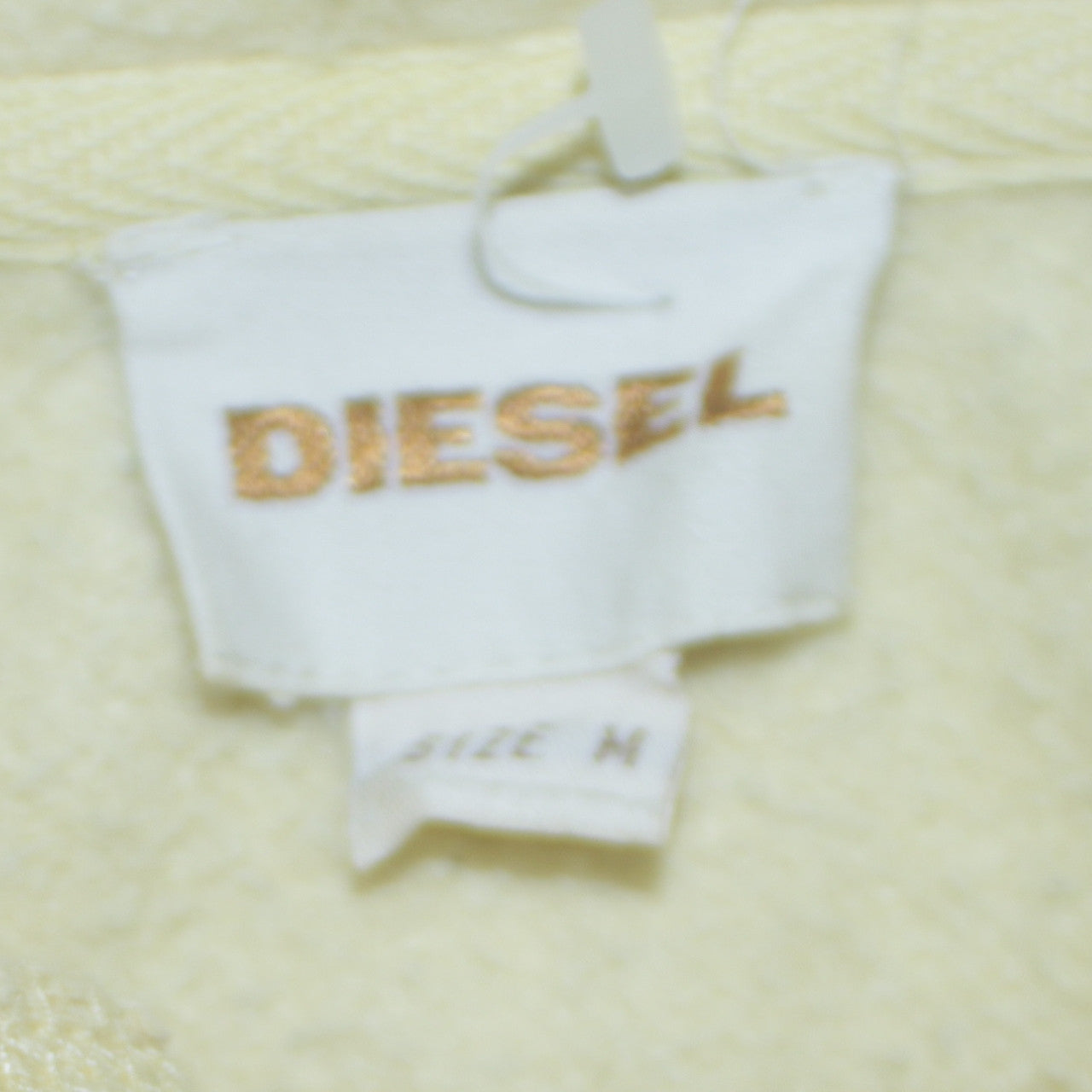 Diesel Men's Yellow Pullover Hoodie Size M Graphic Print