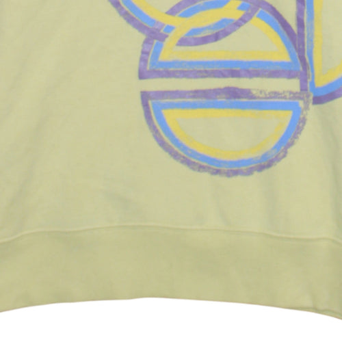 Diesel Men's Yellow Pullover Hoodie Size M Graphic Print