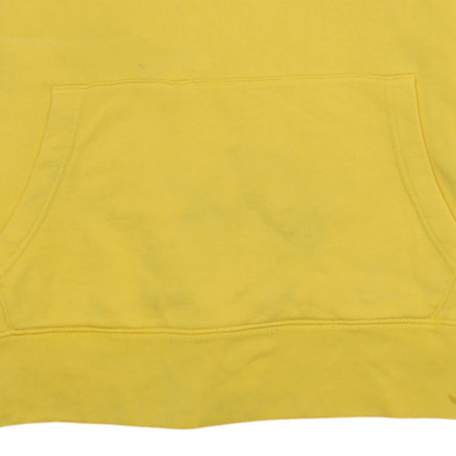 Tommy Hilfiger Men Yellow Small Pullover Hoodie Embroidered Logo