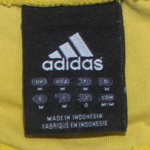 adidas Men's Yellow Pullover Sweatshirt M Graphic Logo Crew Neck
