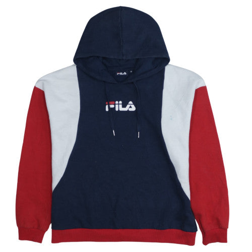 FILA Men's Blue Red White Pullover Hoodie Size M Logo Sportswear