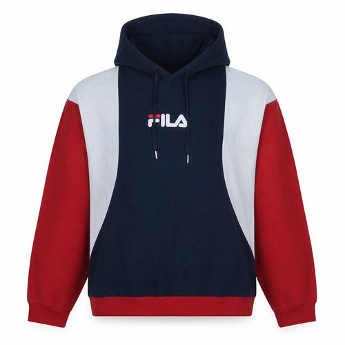 FILA Men's Blue Red White Pullover Hoodie Size M Logo Sportswear