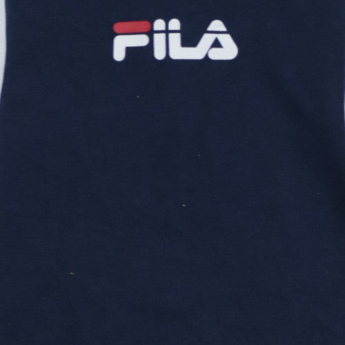 FILA Men's Blue Red White Pullover Hoodie Size M Logo Sportswear
