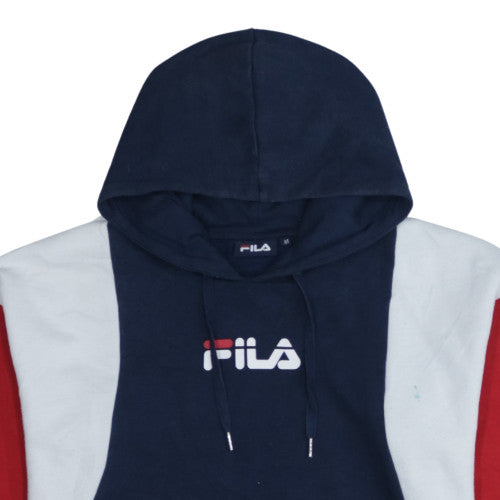 FILA Men's Blue Red White Pullover Hoodie Size M Logo Sportswear